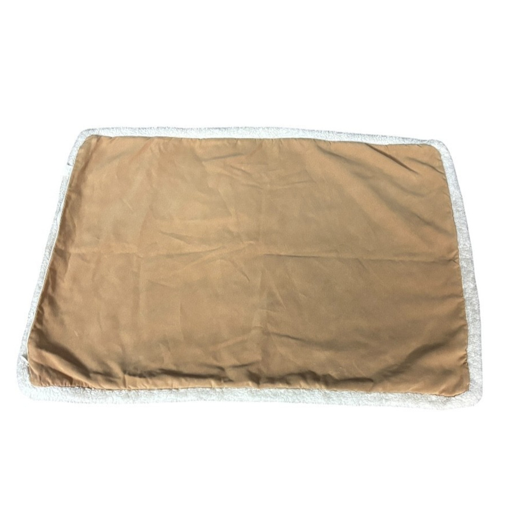 Pottery Barn Kids Pillow Sham Suede Shearling Sherpa Fur Square Tan Beige Soft